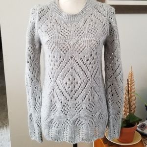 LOFT XS gray knit sweater